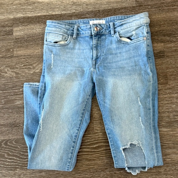DL1961 Florence Instasculpt Cropped Clifton Jeans Distressed Light Wash - Picture 11 of 11